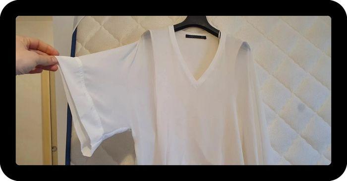 Blouse fluide et loose Ecrue Zara taille 34 - photo numéro 2