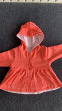 Veste à capuche catimini rose/corail, catimini, 12 mois en très bon état