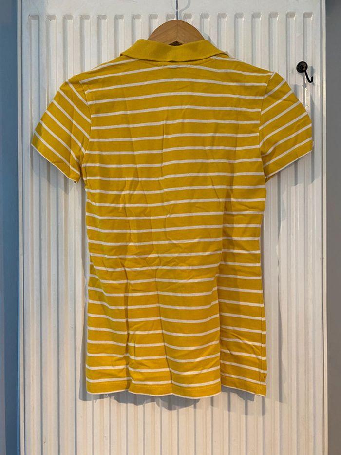 Polo rayé jaune et blanc - taille S - photo numéro 2