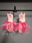 Lot de deux robes tutus jumelles 6/12 mois