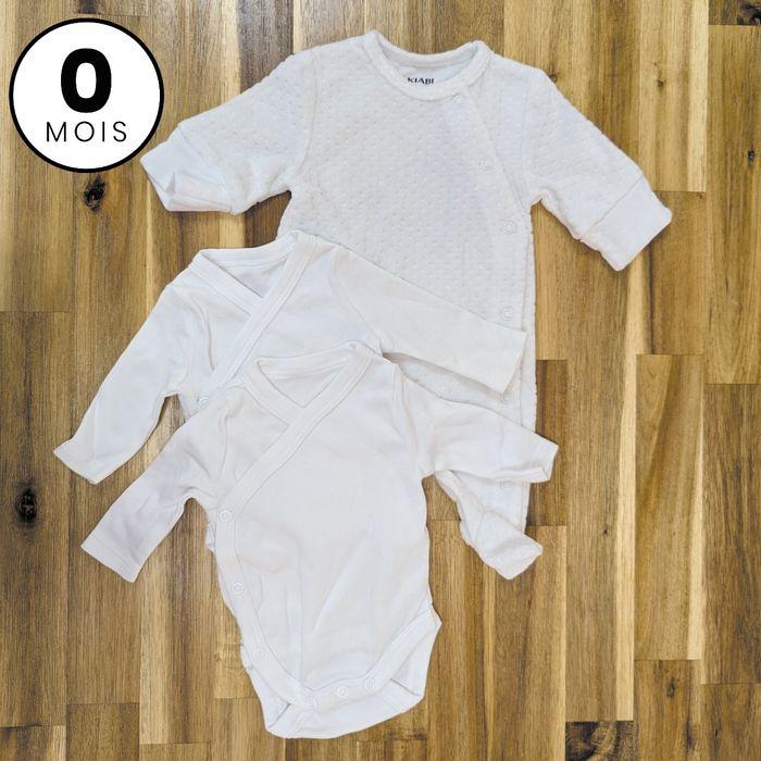 Lot pyjama + 2 body blanc - Taille naissance / 0 mois - neuf - photo numéro 1