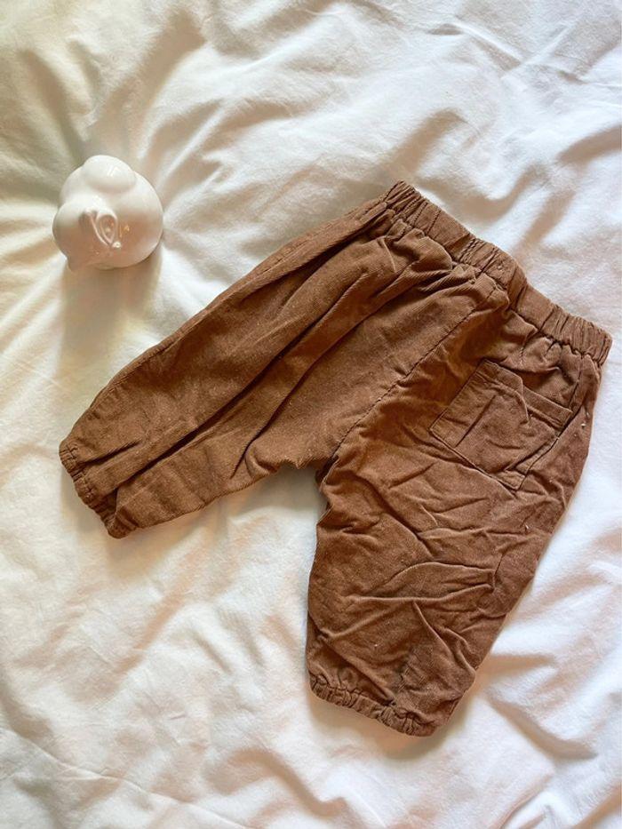 Pantalon bébé Zara 1-3 mois marron - photo numéro 3