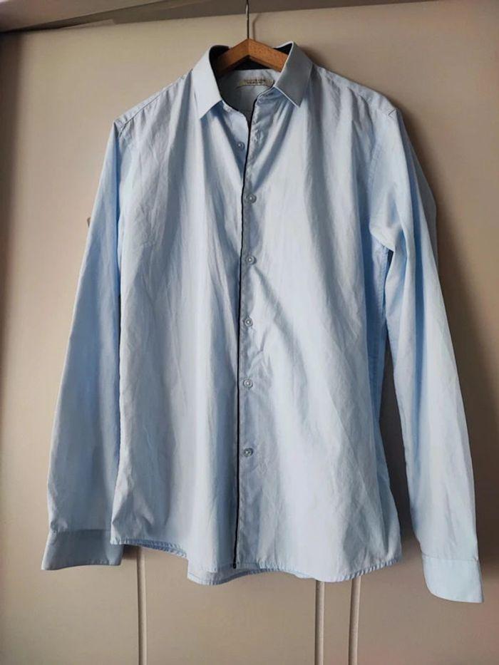 chemise bleue celio