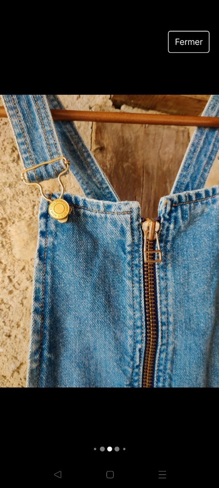 Salopette robe fermeture éclair jean Stradivarius taille 32 original denim - photo numéro 7