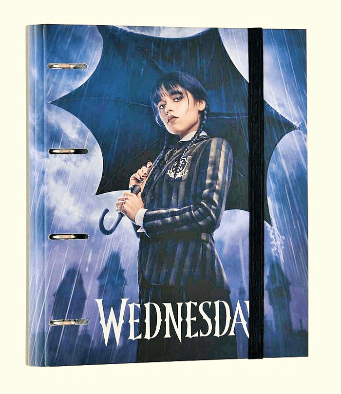 Classeur A4 4 Anneaux Mercredi Addams, Classeur Rigide 4 Anneaux, Format 27 x 32 cm | - photo numéro 6