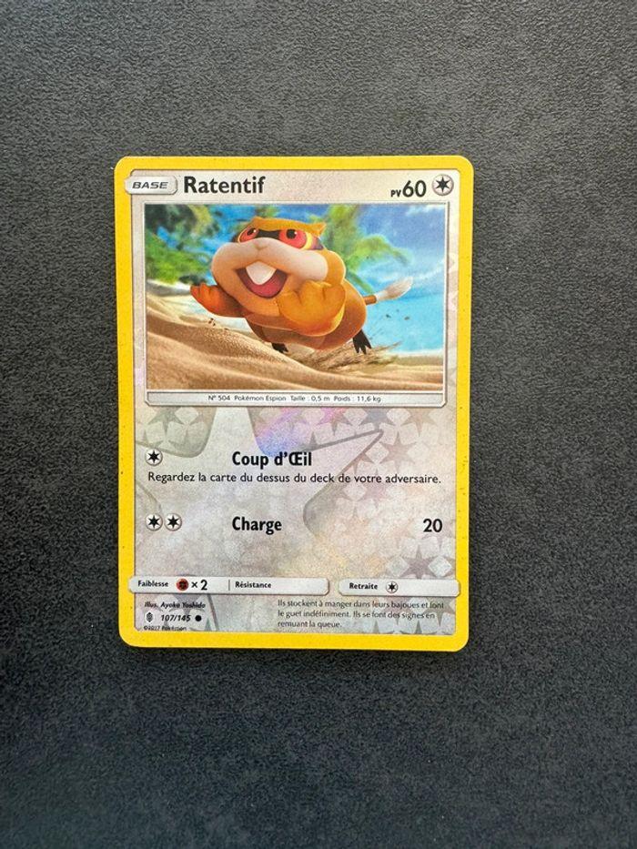 Carte Pokémon Ratentif Reverse 107/145 Soleil et Lune Gardiens Ascendants - photo numéro 3