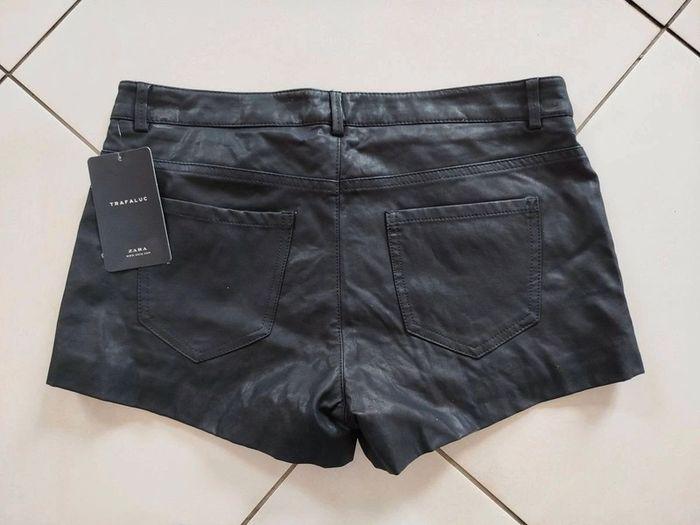 Zara Trafaluc Short Automne Hiver Noir Simili Cuir Noir Taille S - photo numéro 3