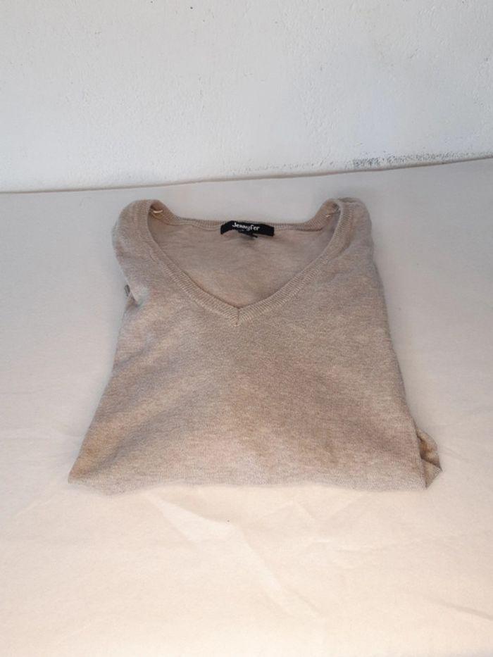 Pull col v beige Jennyfer taille 36 S - photo numéro 12