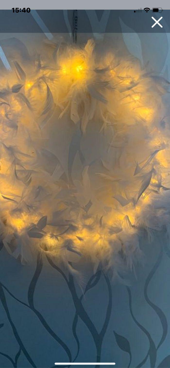 Couronne lumineuse plumes blanches - photo numéro 4