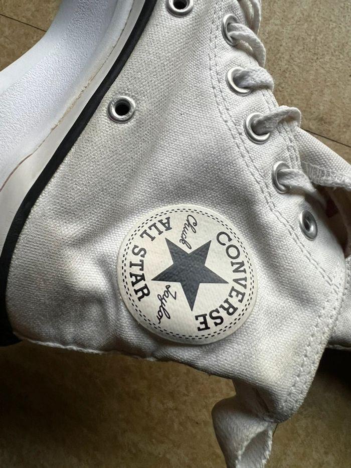 Converse blanche hiver montante 38 bon état - photo numéro 3