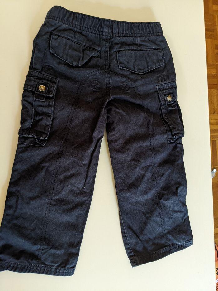 Pantalon bleu marine cargo doublé Vertbaudet 3 ans 94 cm - photo numéro 2