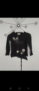 Joli pull asymétrique noir Chipie taille 4 ans