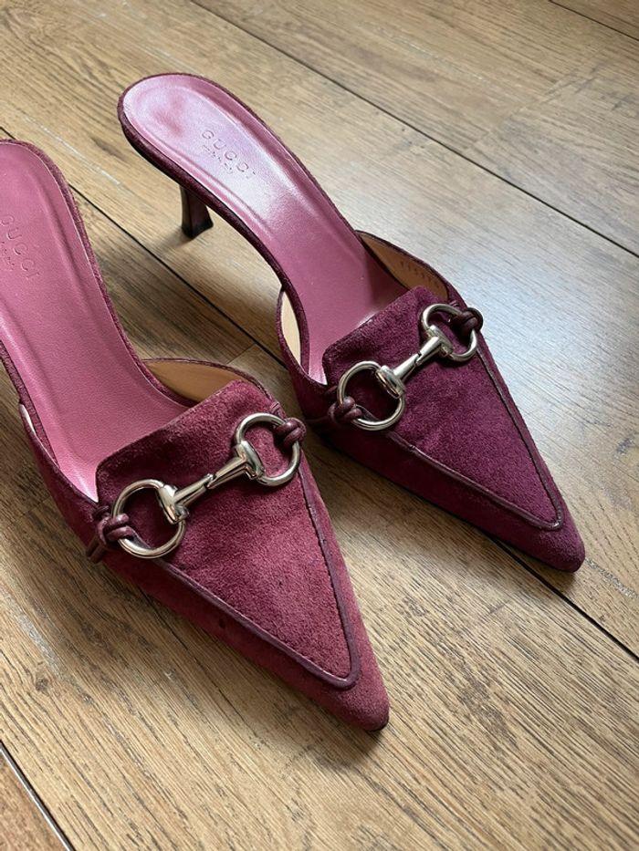 Paire de mules à talons. Escarpins couleur rose foncé, taille 37 - photo numéro 3