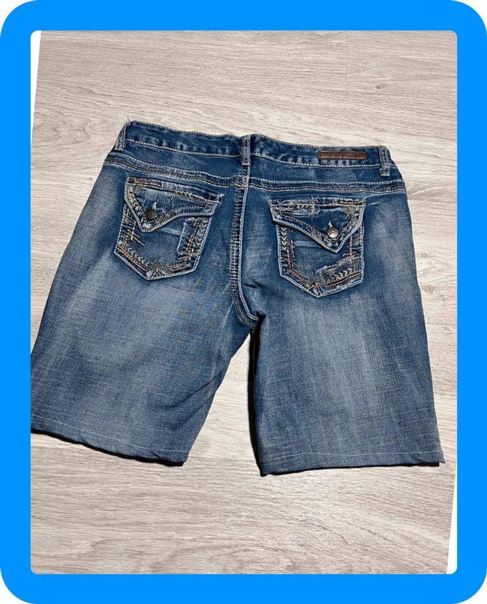 🩳 Short vintage brodé en jean Bleu Arya Taille S🩳 - photo numéro 1