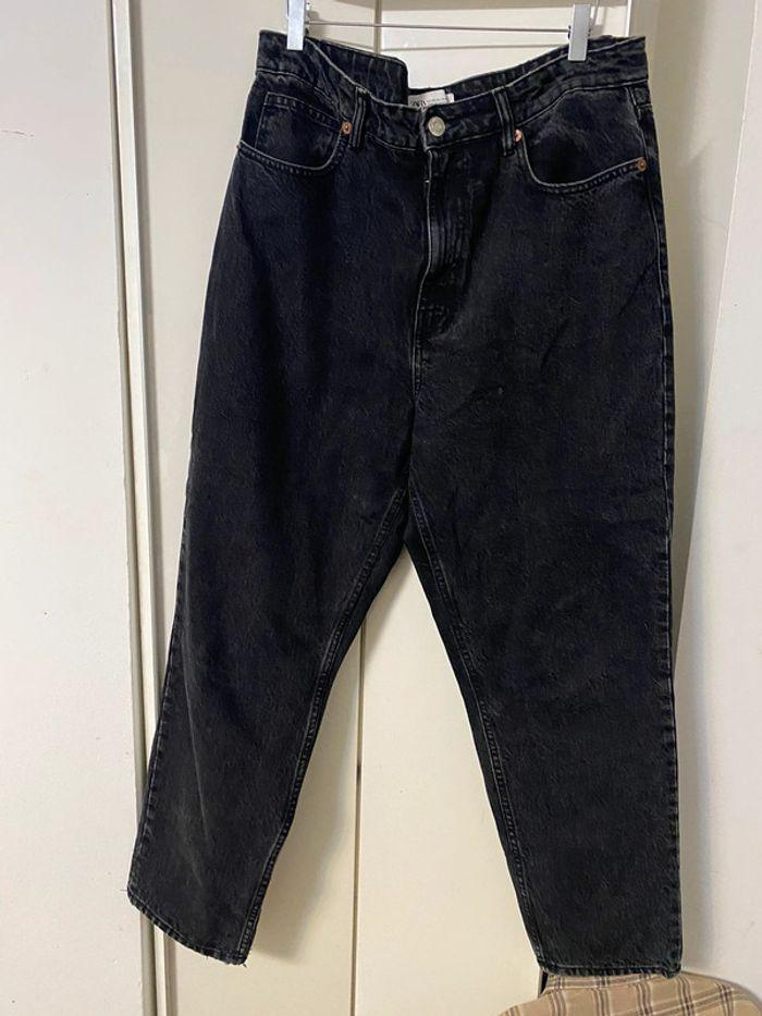 Pantalon jean à jambes larges taille  haute  Zara. Taille 44 - photo numéro 5