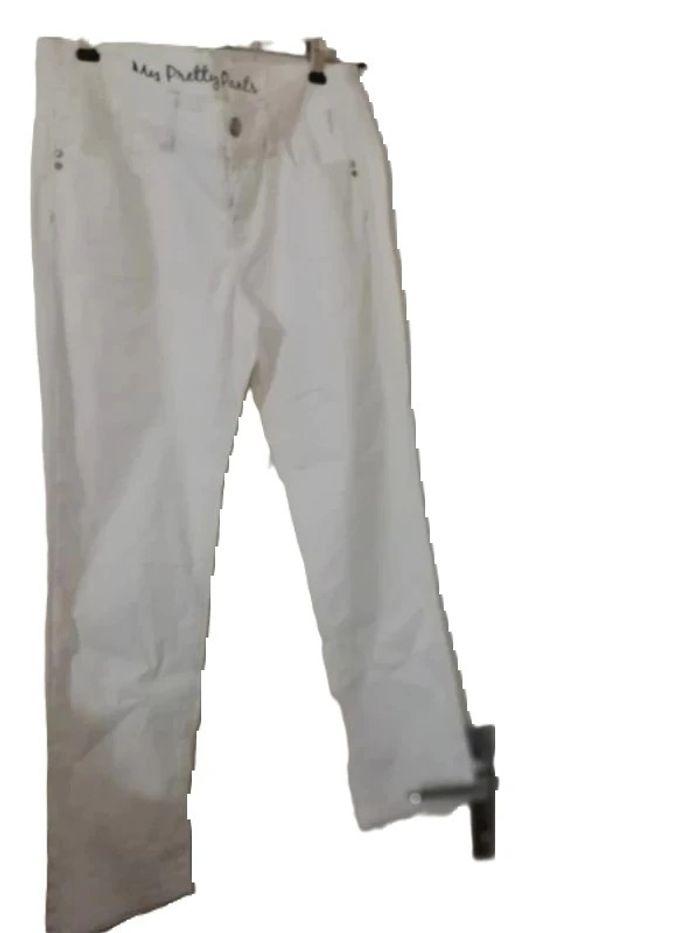 Pantalon my prettant Taille 42/44on blanc denim By Cache Cache - photo numéro 1