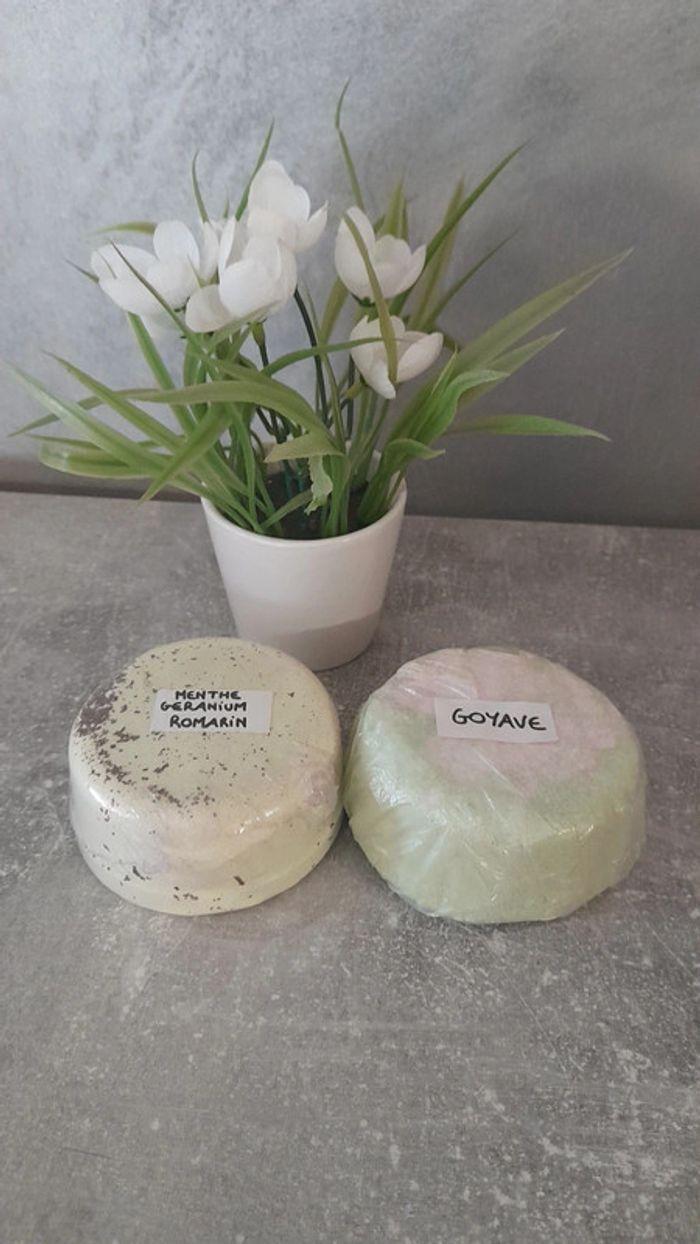 Lot de 2 Gros Galets de bain effervescent 200gr - Menthe Géranium Romarin et Goyave