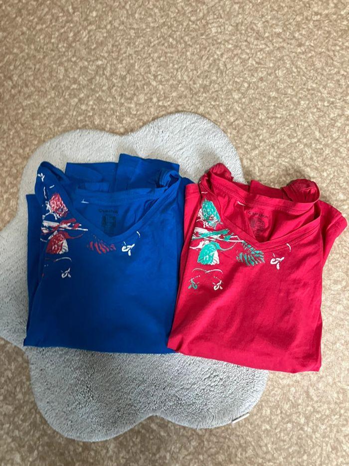 Lot de 2 débardeurs bleu et rose Quechua XL - photo numéro 1