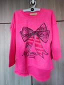 Pull rose  fluo noeud 8 ans enfant & style