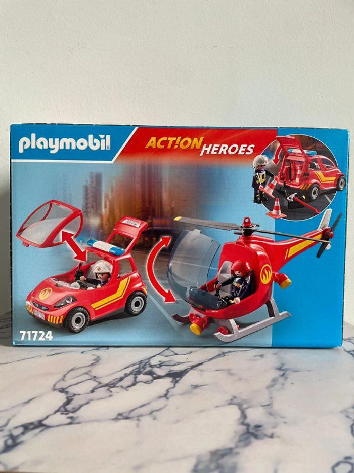 Playmobil pompiers avec véhicules. - photo numéro 3