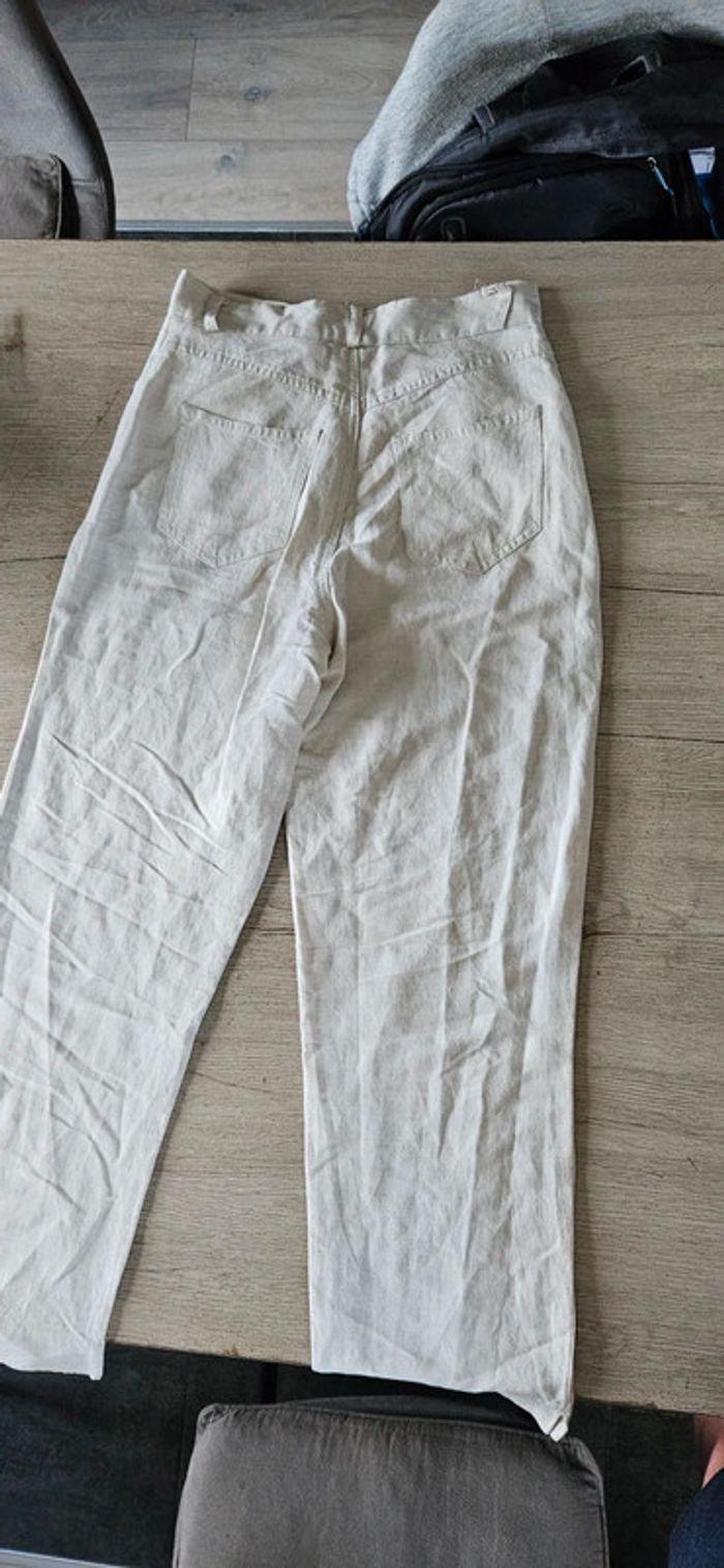 Pantalon beige en lin/viscose, Cicerone, taille 38, nickel - photo numéro 9