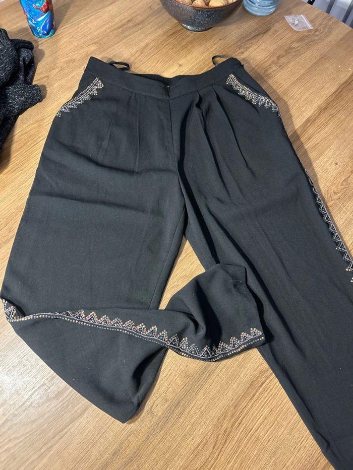 Pantalon noir classe couture perles Morgan 36 - photo numéro 1