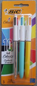 Pack de 3 stylos 4 couleurs. Neuf (10 couleurs au total)