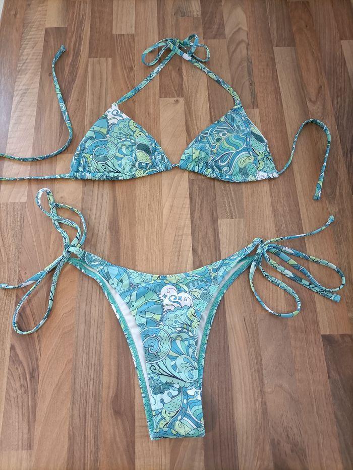 Maillot de bain 2 pièces bleues S - photo numéro 1