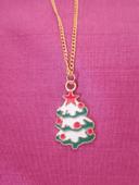 Collier chaine dore sapin de Noël