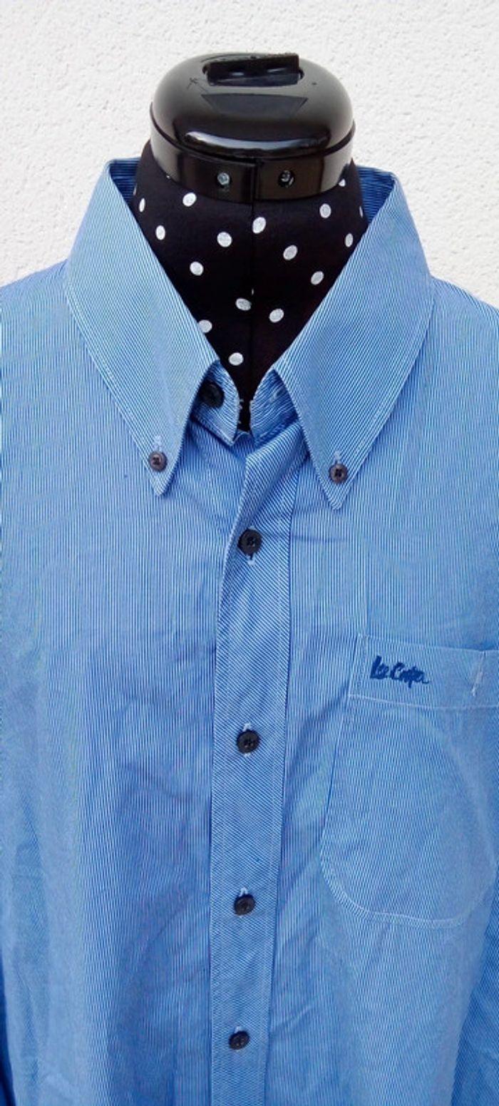 Chemise manches longues bleue à fines rayures Lee Cooper taille XXL - photo numéro 7