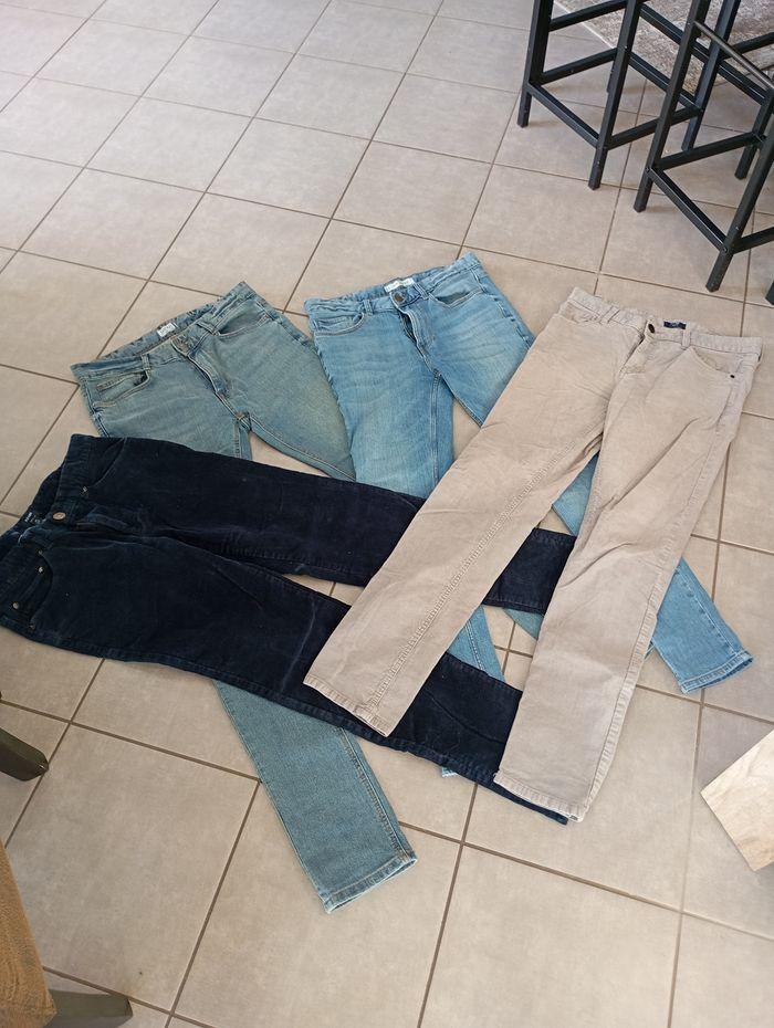 Très bon état lot 4 velours jeans homme slim skinny 38 marque Kiabi - photo numéro 1