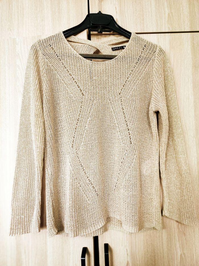 Pull beige doré pailleté 36  Breal - photo numéro 1