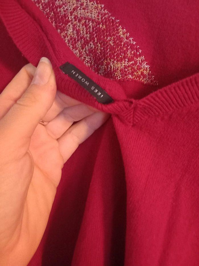 Pull rouge motif éclair doré IKKS L - photo numéro 6