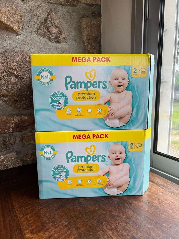 Lot 2 cartons Pampers Premium Protection Taille 2 : 228 Couches - photo numéro 2