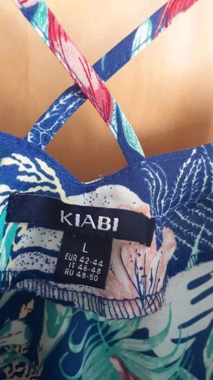 Top à bretelles bleu imprimé tropical Kiabi 42/44 - photo numéro 3