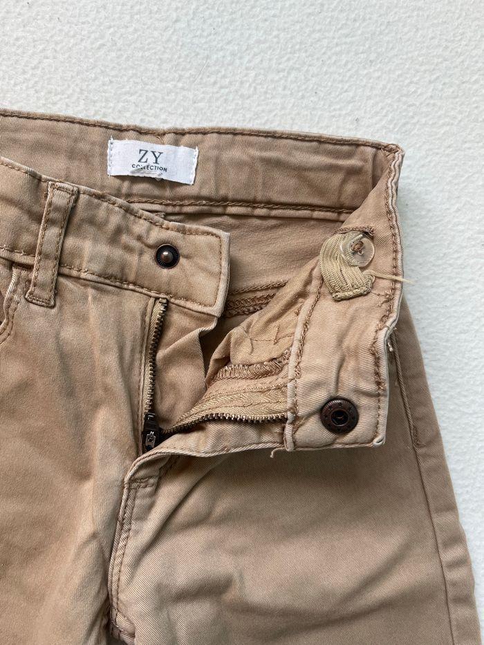 Jean droit beige, ajustable à la taille ZY - photo numéro 4