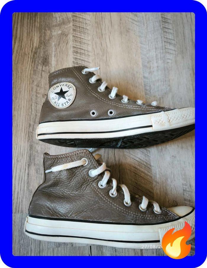 Basket   Converse en cuir gris foncé pointure 37 - photo numéro 3