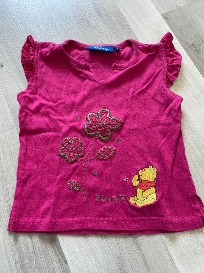 Tee-shirts rose Winnie l’ourson Disney 4 ans - photo numéro 1