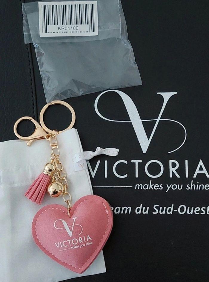 Porte cles cœur rose doré Victoria Bijoux neuf - photo numéro 2