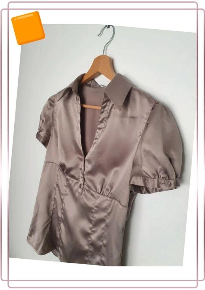 🌻Chemise blouse taille 36 doré cuivré - photo numéro 4