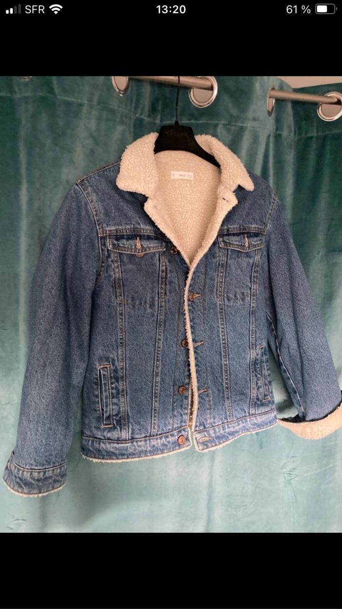 Veste molletonnée manteau jean 11/12 ans garçon mango - photo numéro 2