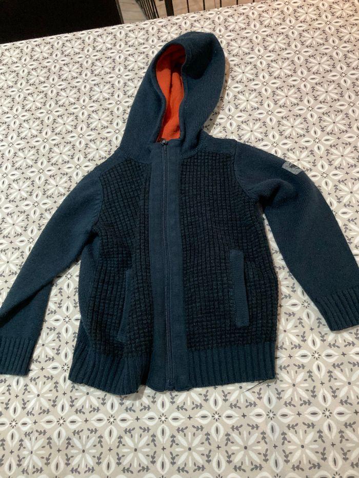 Veste gilet à capuche bleu marine 3 ans - photo numéro 1