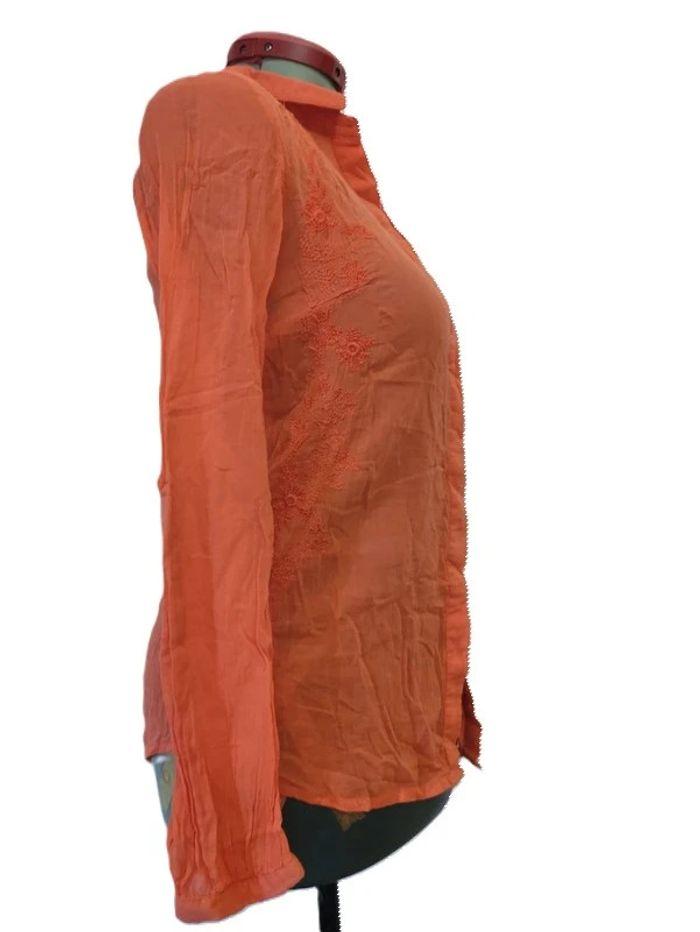 Chemise orange promod Taille 40 imprimé broderies - photo numéro 2