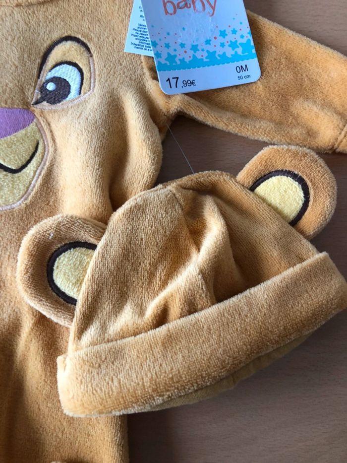 Pyjamas et chapeau disney lion 0 mois naissance en velours - photo numéro 2