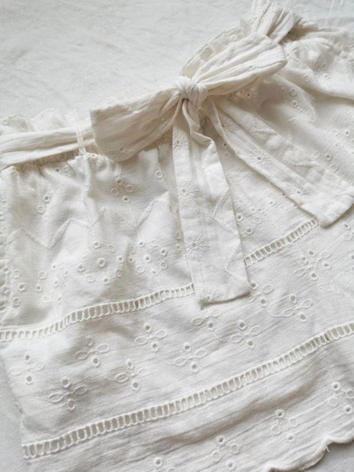 Short blanc Zara broderies anglaise L 40 - photo numéro 2