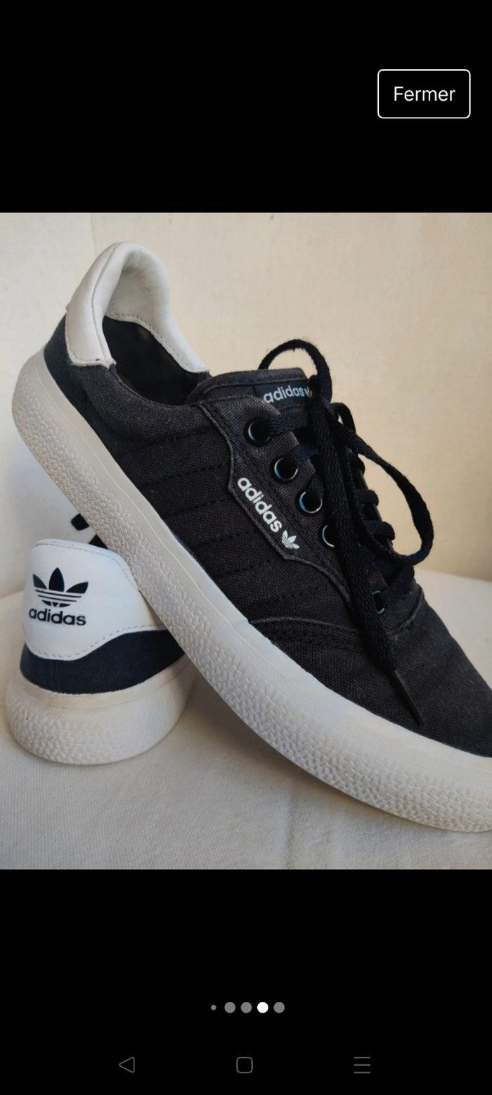 Baskets lacets noires blanches Adidas pointure 40 - photo numéro 8