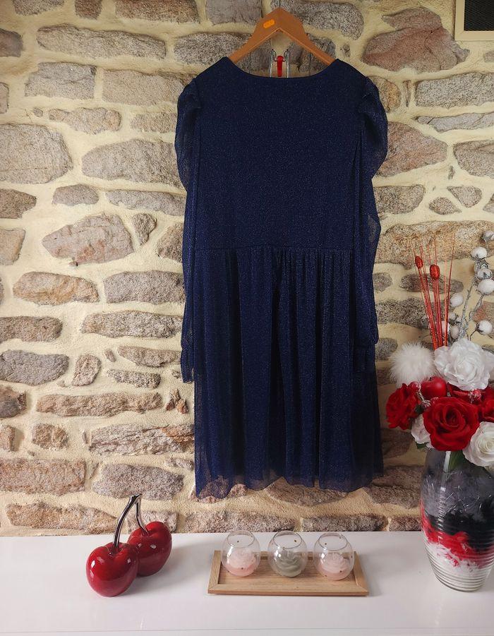 Robe de soirée manches longues bleue nuit pailleté Femme taille 54 marque Asos 🍬 - photo numéro 3