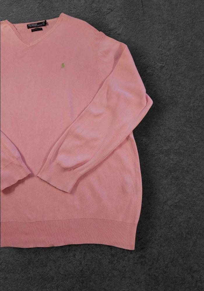 Pull POLO Ralph Lauren Rose Pima Cotton XXL Logo Brodé - photo numéro 5