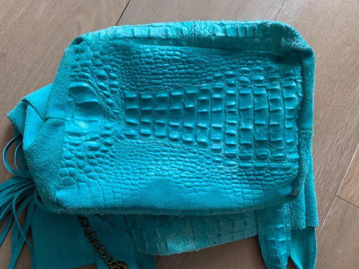 Sac en cuir turquoise - photo numéro 11