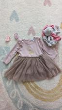 Robe rose poudré bébé fille 12 mois